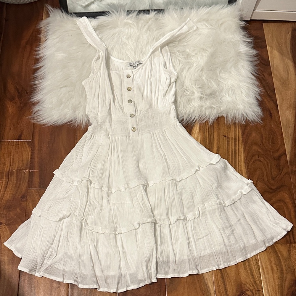 Elegant White Ruffle Dress